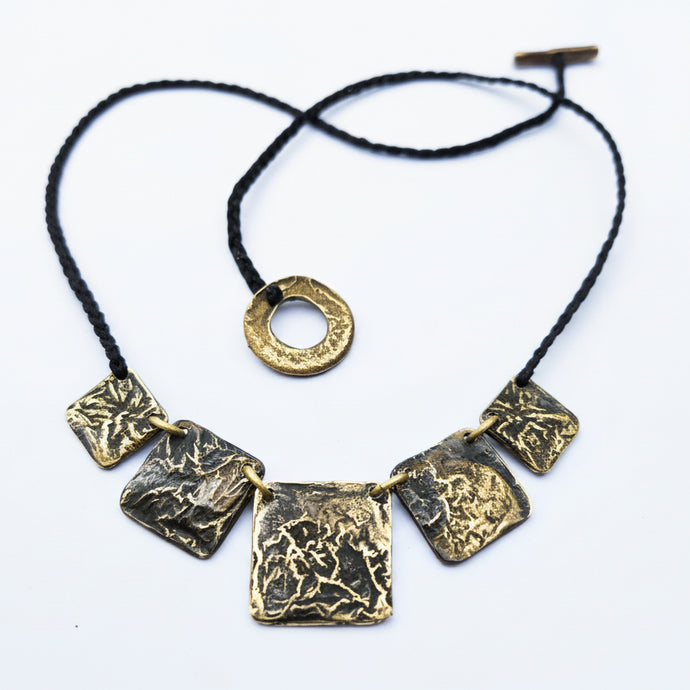 Reticulated Brass Papa Necklace