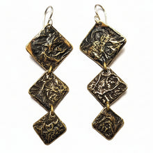 Reticulated Brass Triple Papa Earrings
