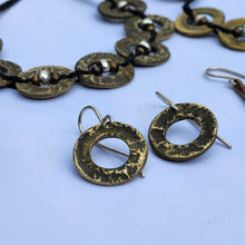 Reticulated Brass Pīrori earrings