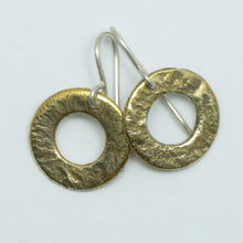 Reticulated Brass Pīrori earrings